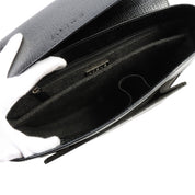 Logo Embossed Shoulder Bag Black