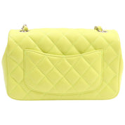 Circa 2021 Classic Flap CC Turn-Lock Chain Bag, Yellow Green