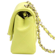 Circa 2021 Classic Flap CC Turn-Lock Chain Bag, Yellow Green