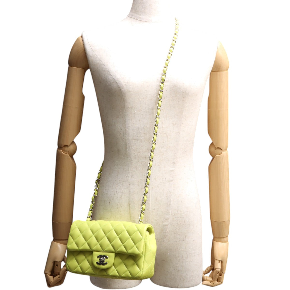Circa 2021 Classic Flap CC Turn-Lock Chain Bag, Yellow Green