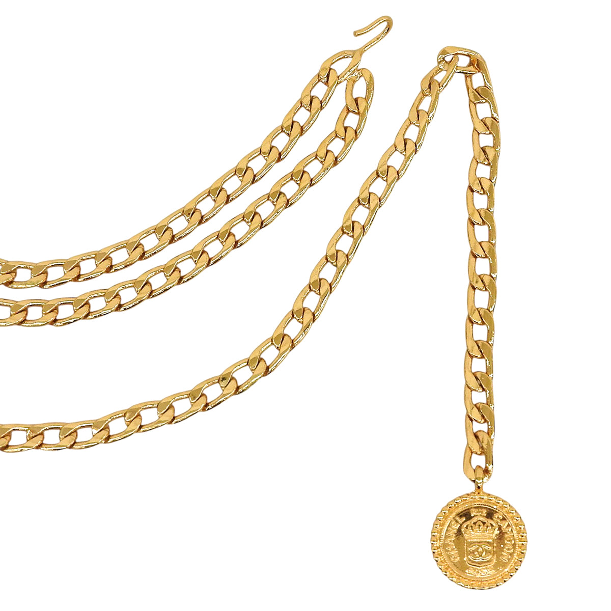CC Mark Coin Charm Chain Belt Gold