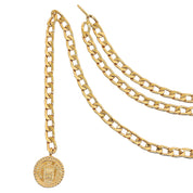 CC Mark Coin Charm Chain Belt Gold