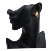 Rhinestone Logo Earrings - Gold