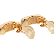 Rhinestone Logo Earrings - Gold