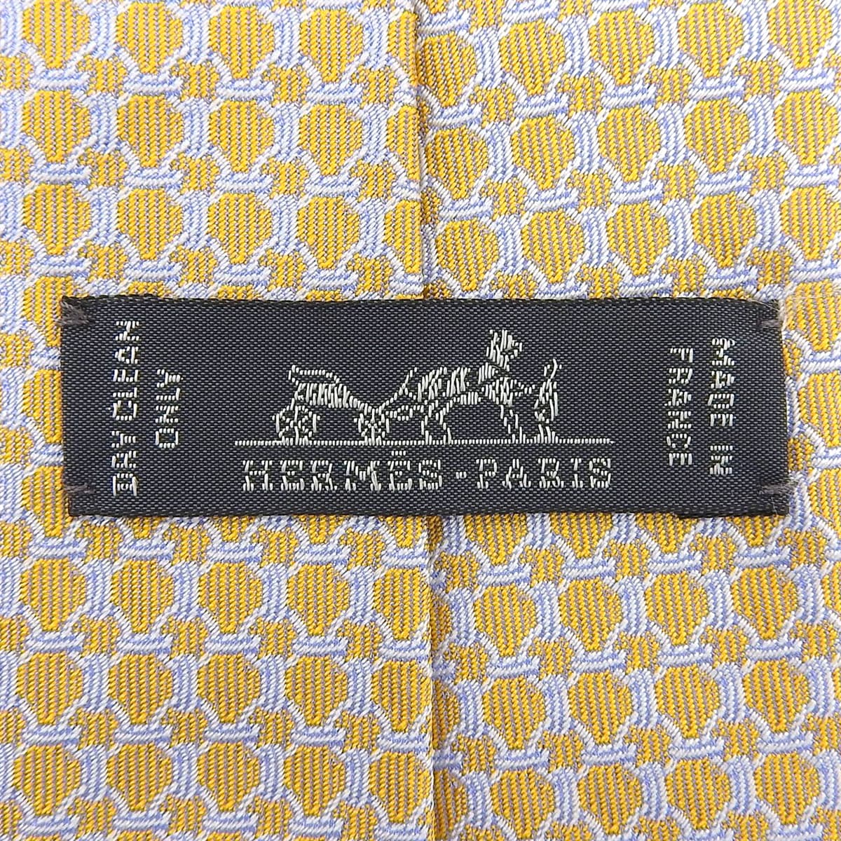 デザインパターンネクタイ イエロー/グレー