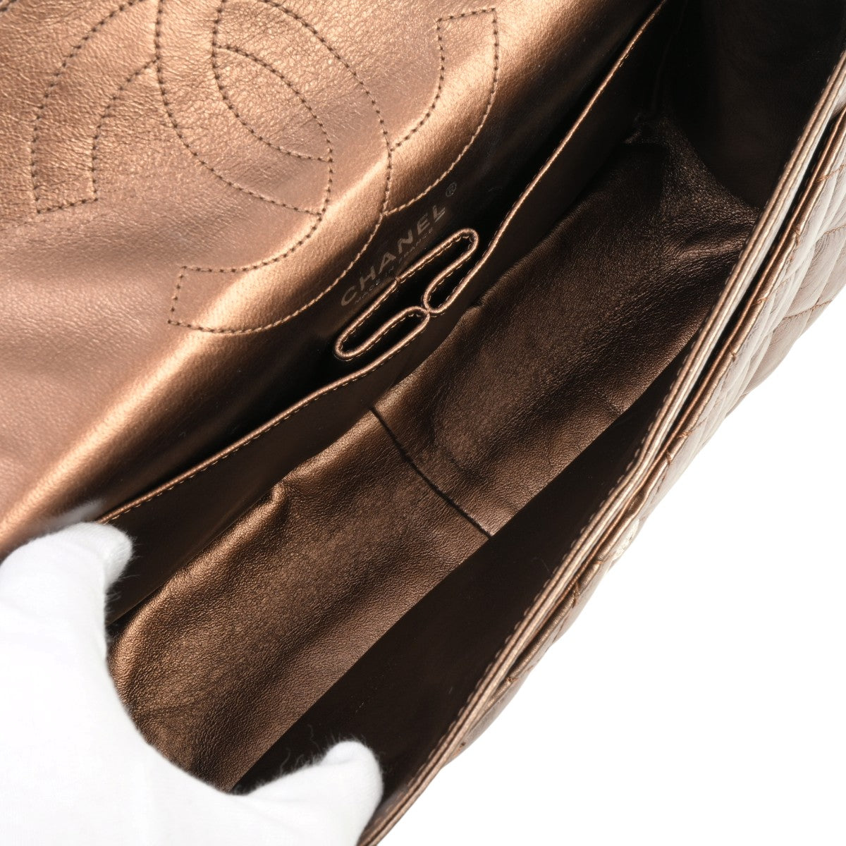 2008年頃製 2.55チェーンショルダーバッグ ブロンズ