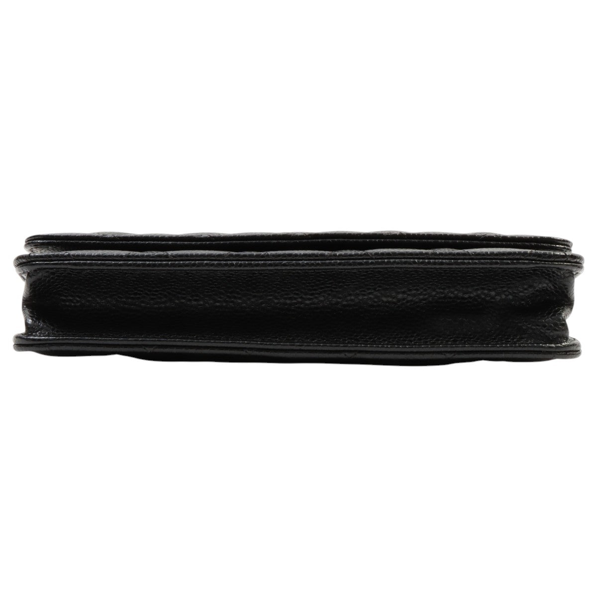 Circa 2019 CC Mark Plate Matelassé Stitch Chain Wallet Black
