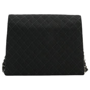 Circa 2004 CC Logo Emblem Patch Chain Shoulder Bag Black