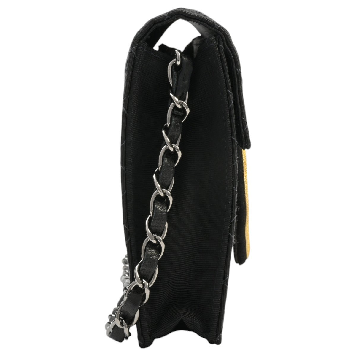 Circa 2004 CC Logo Emblem Patch Chain Shoulder Bag Black
