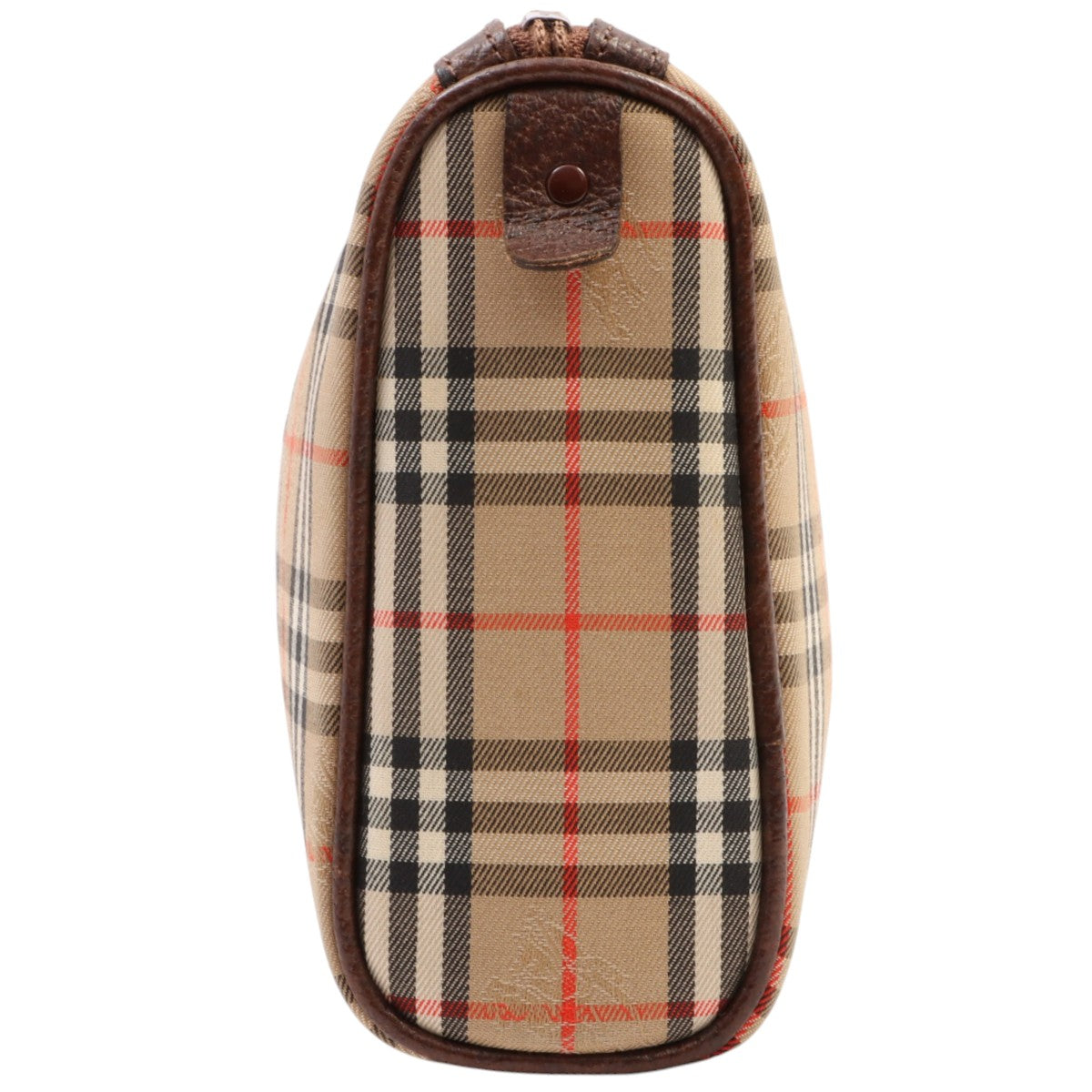 Nova Check Pattern Logo Print Clutch Bag Beige/Brown