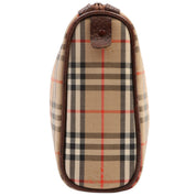 Nova Check Pattern Logo Print Clutch Bag Beige/Brown