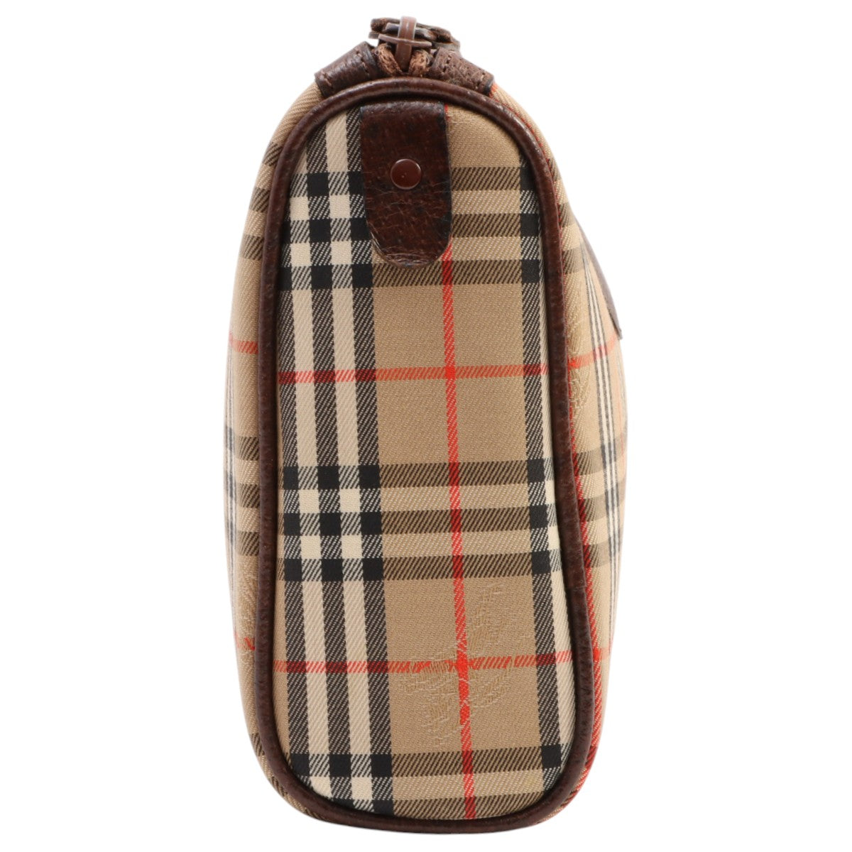 Nova Check Pattern Logo Print Clutch Bag Beige/Brown