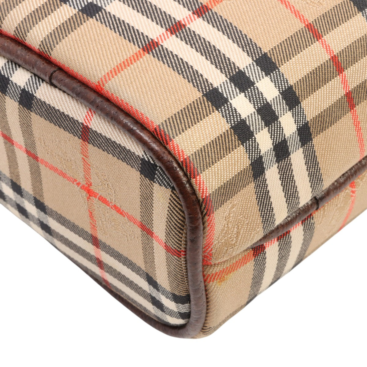 Nova Check Pattern Logo Print Clutch Bag Beige/Brown