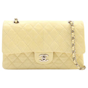2010年頃製 パイソンクラシックフラップチェーンバッグ25cm アイボリー