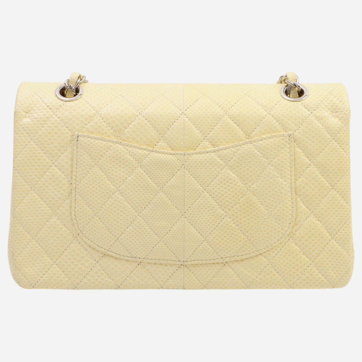 2010年頃製 パイソンクラシックフラップチェーンバッグ25cm アイボリー