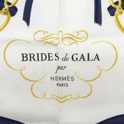 カレ90 Brides de Galaパターンスカーフ ネイビー/ホワイト