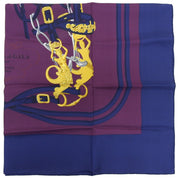 カレ90 Brides de Galaパターンスカーフ ネイビー/パープル