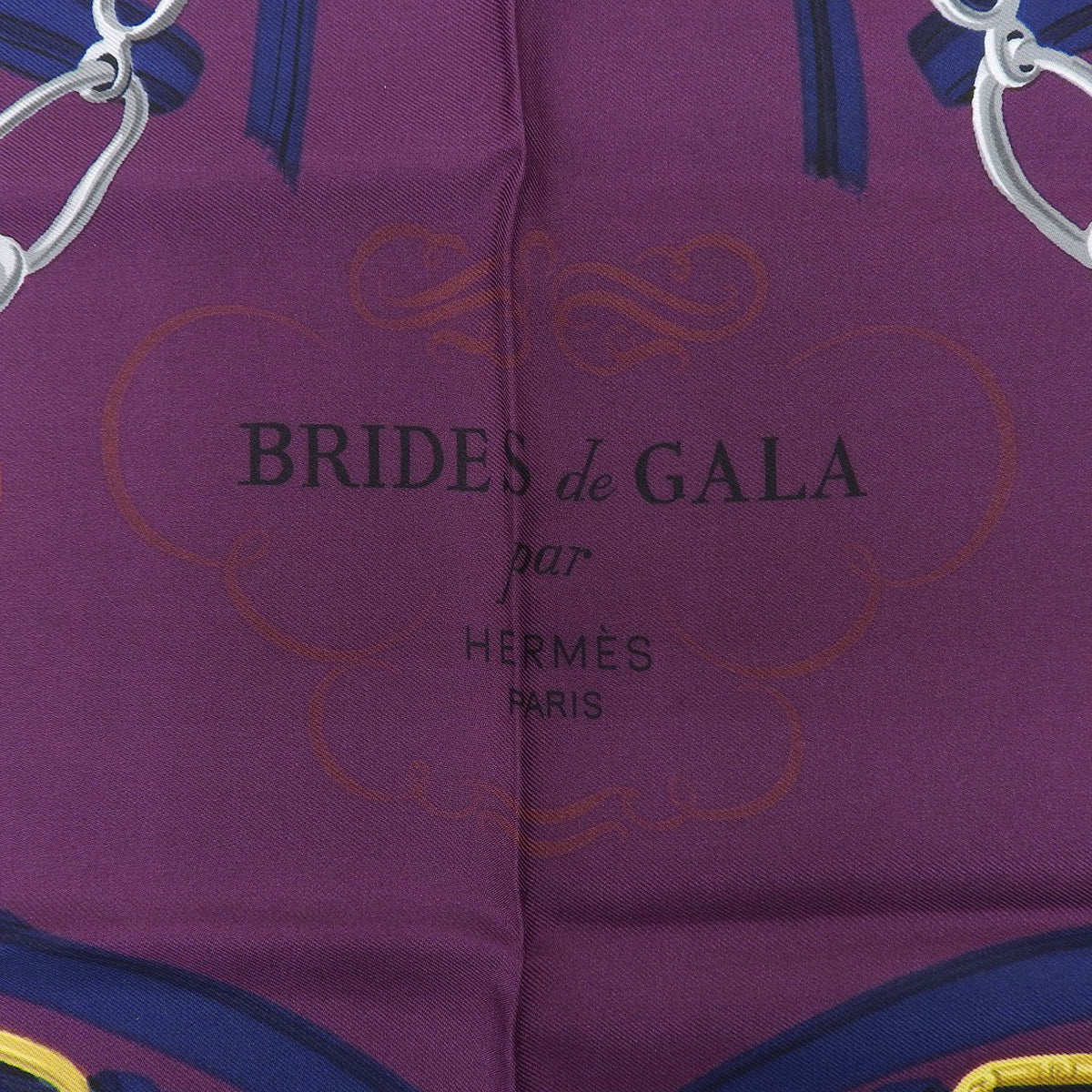 カレ90 Brides de Galaパターンスカーフ ネイビー/パープル