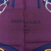 カレ90 Brides de Galaパターンスカーフ ネイビー/パープル