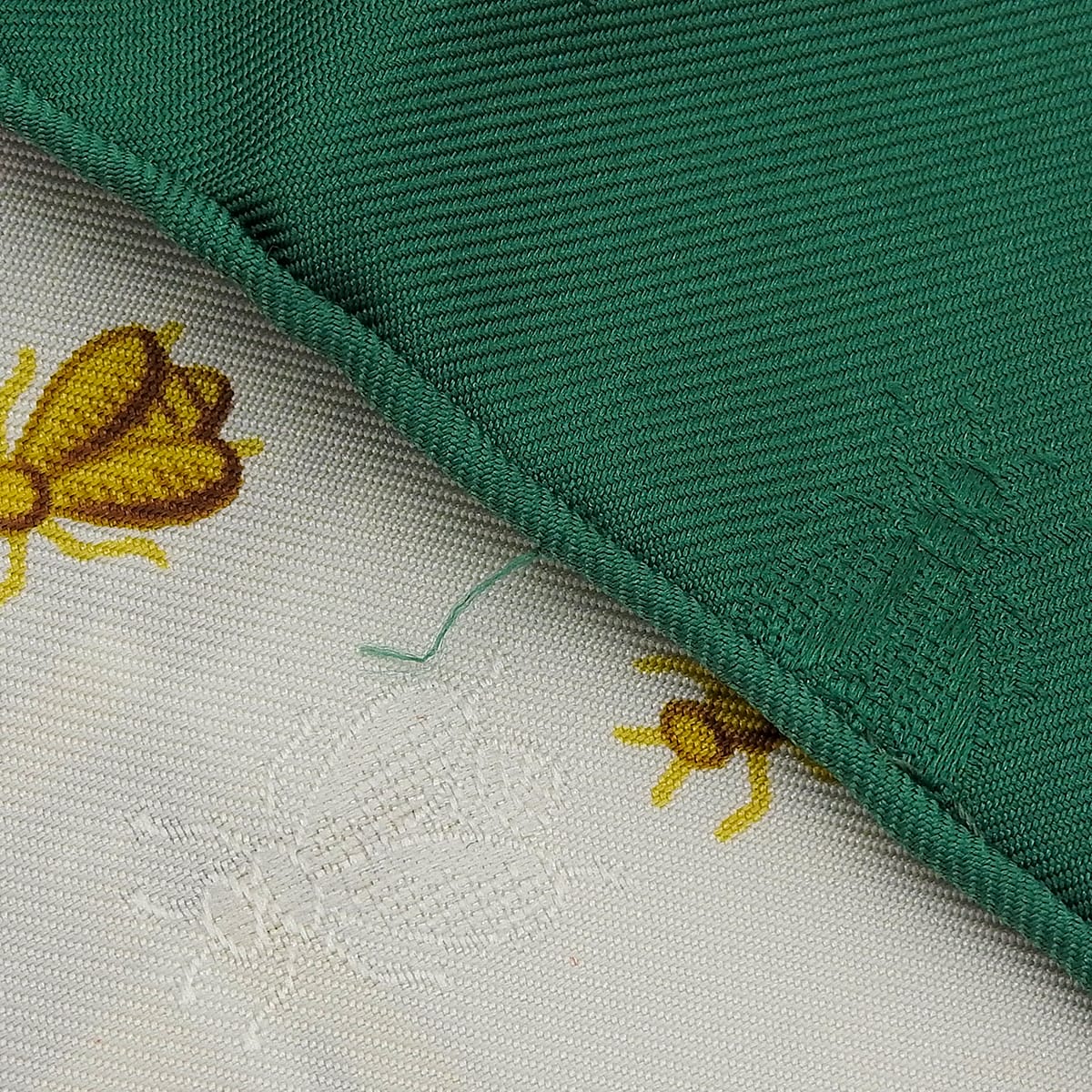 Carré 90 Napoleon Pattern Scarf Green/White