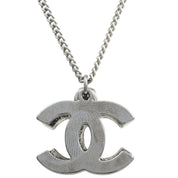2006-Made Rhinestone Double CC Mark Necklace Silver
