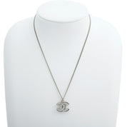 2006-Made Rhinestone Double CC Mark Necklace Silver