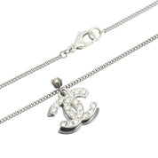 2006-Made Rhinestone Double CC Mark Necklace Silver