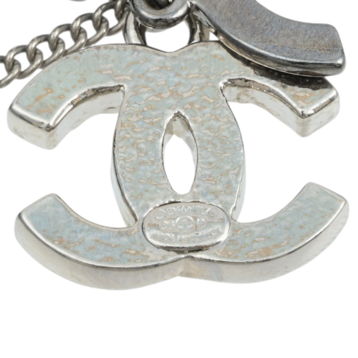 2006-Made Rhinestone Double CC Mark Necklace Silver