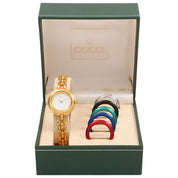 Metallic Interchangeable Bezel Watch 6 Colors 11/12.2 Quartz White