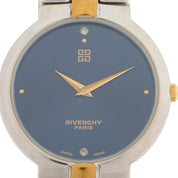 Round Logo Face Watch Quartz Navy