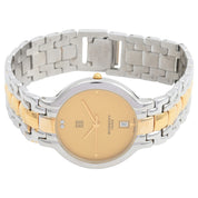 Round Logo Face Watch Quartz Champagne