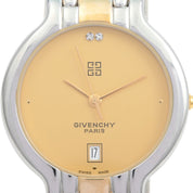 Round Logo Face Watch Quartz Champagne