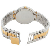 Round Logo Face Watch Quartz Champagne