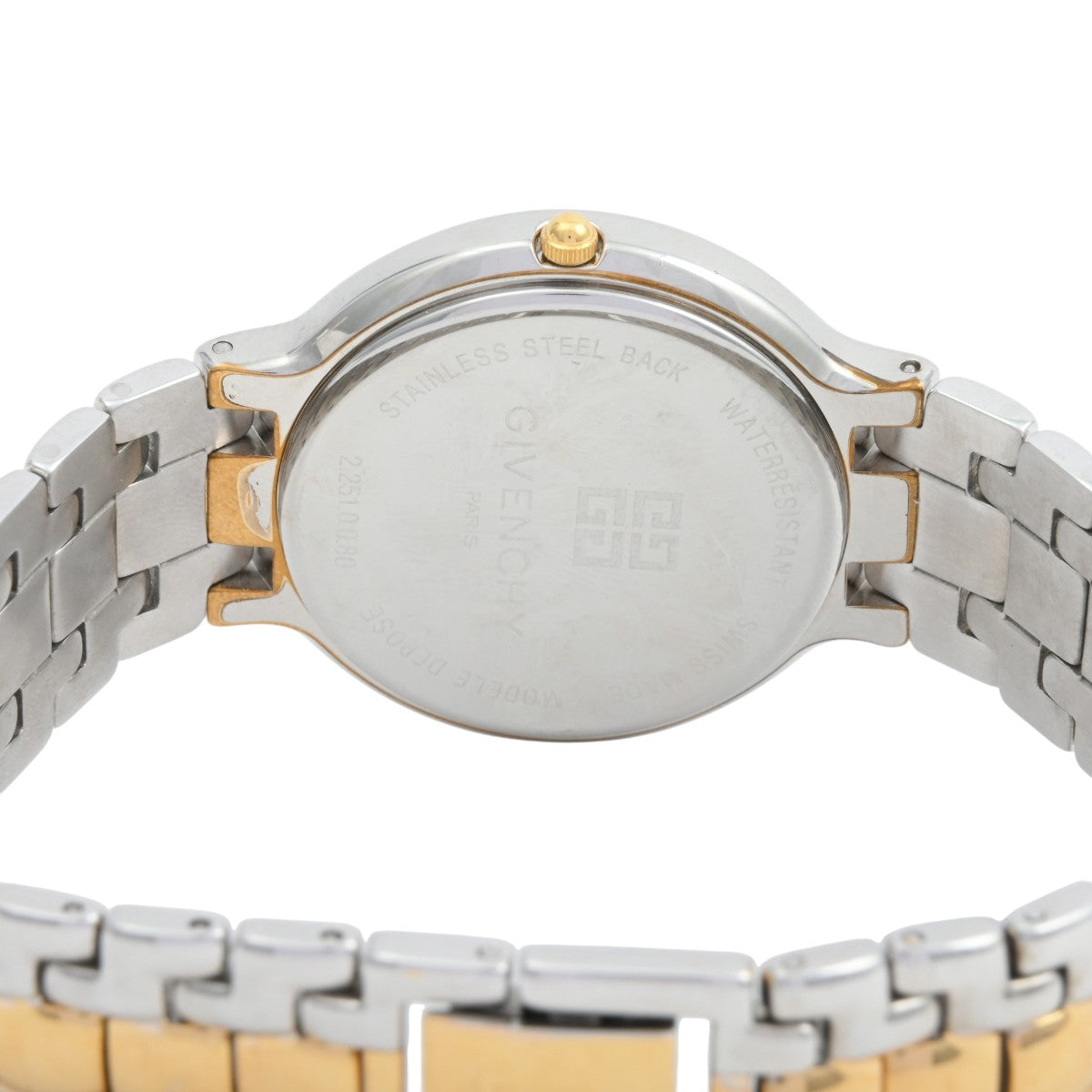 Round Logo Face Watch Quartz Champagne