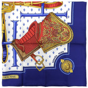Carré 90 Selles à Housse Pattern Scarf Navy/White