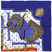 Carré 90 Selles à Housse Pattern Scarf Navy/White