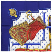 Carré 90 Selles à Housse Pattern Scarf Navy/White
