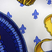 Carré 90 Selles à Housse Pattern Scarf Navy/White