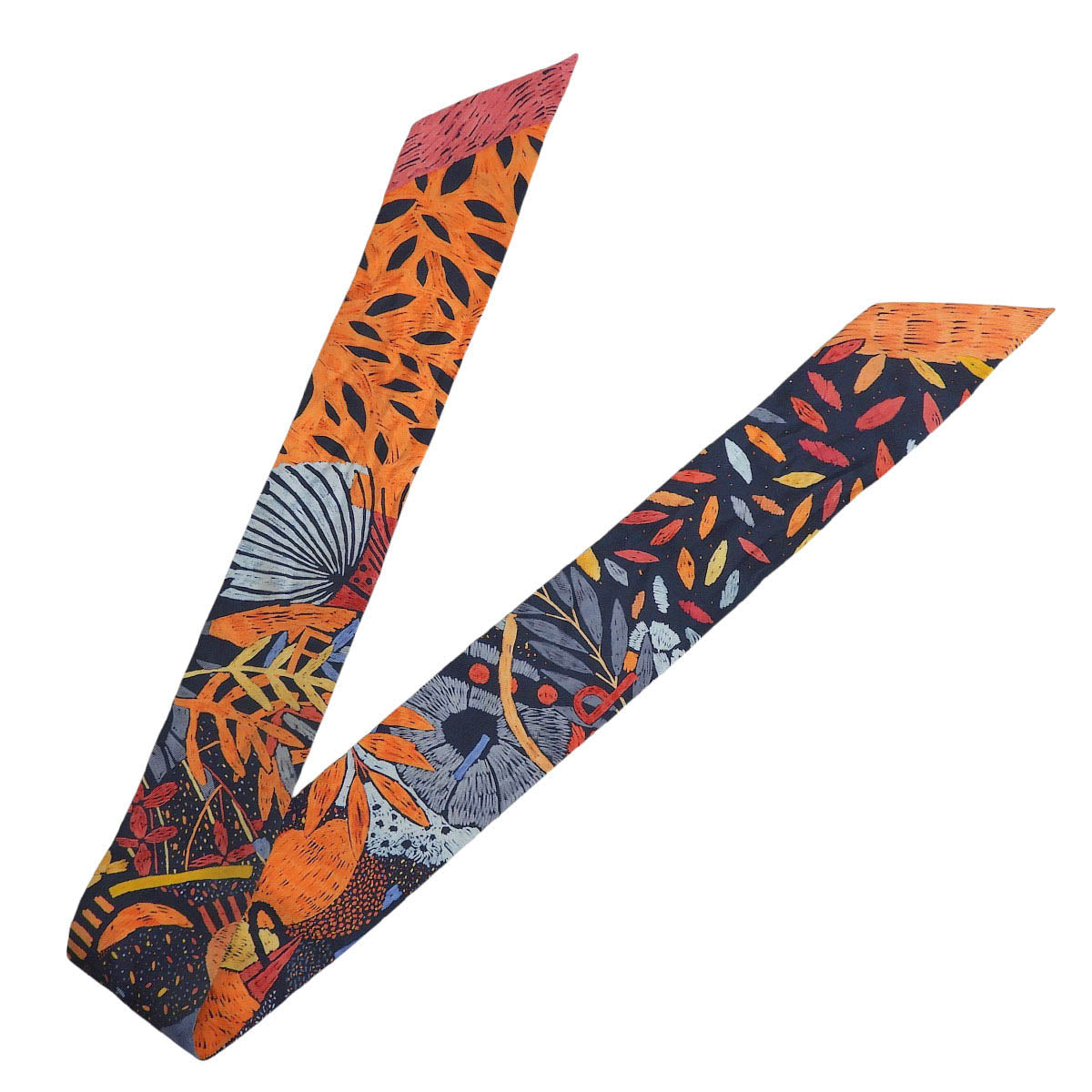 Chacun Fait Son Nid Twilly Orange/Navy/Multi