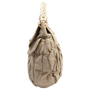 Linen Matelassé 2-Way Bag Beige/Gold