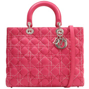 Lady Dior Cannage Stitch 2-Way Bag L Pink