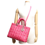 Lady Dior Cannage Stitch 2-Way Bag L Pink