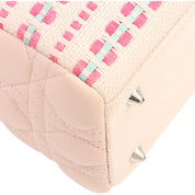 Lady Dior 2-Way Bag M in Pink Tweed with Sequins, Cannage, and Stitching