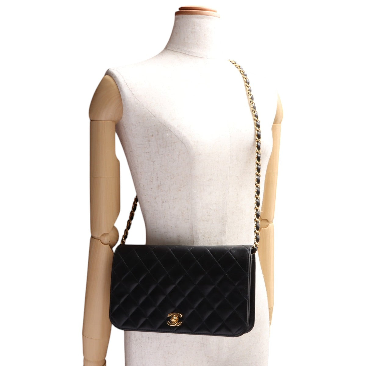 Circa 2004 Matelassé Full Flap Mini, Black
