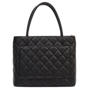Circa 2000 Caviar Skin CC Mark Stitch Reissue Tote Bag Black