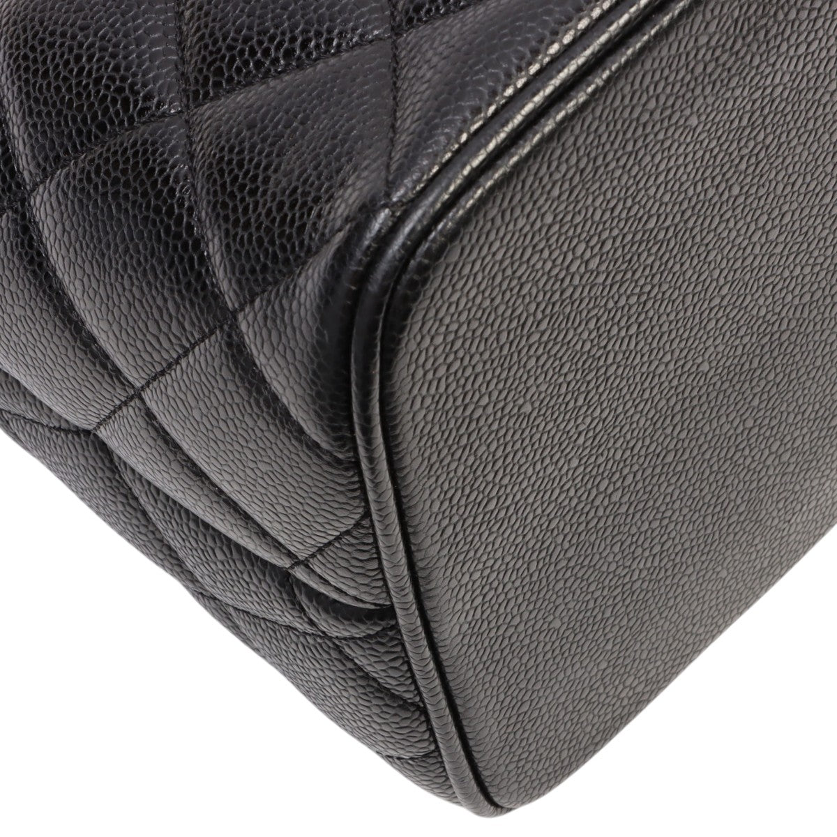 Circa 2000 Caviar Skin CC Mark Stitch Reissue Tote Bag Black
