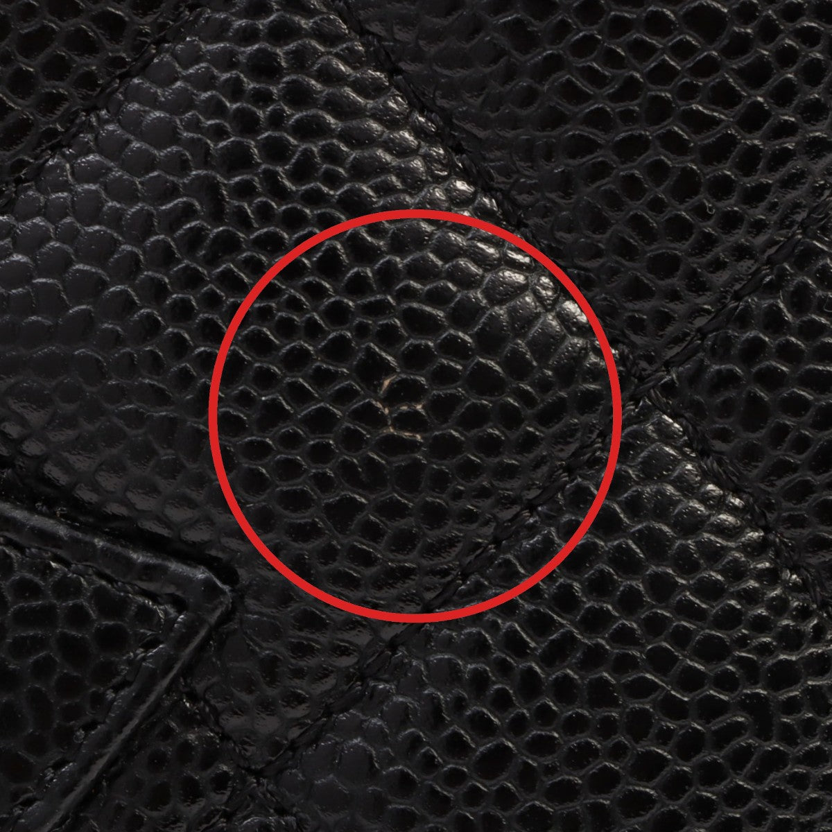 Circa 2000 Caviar Skin CC Mark Stitch Reissue Tote Bag Black