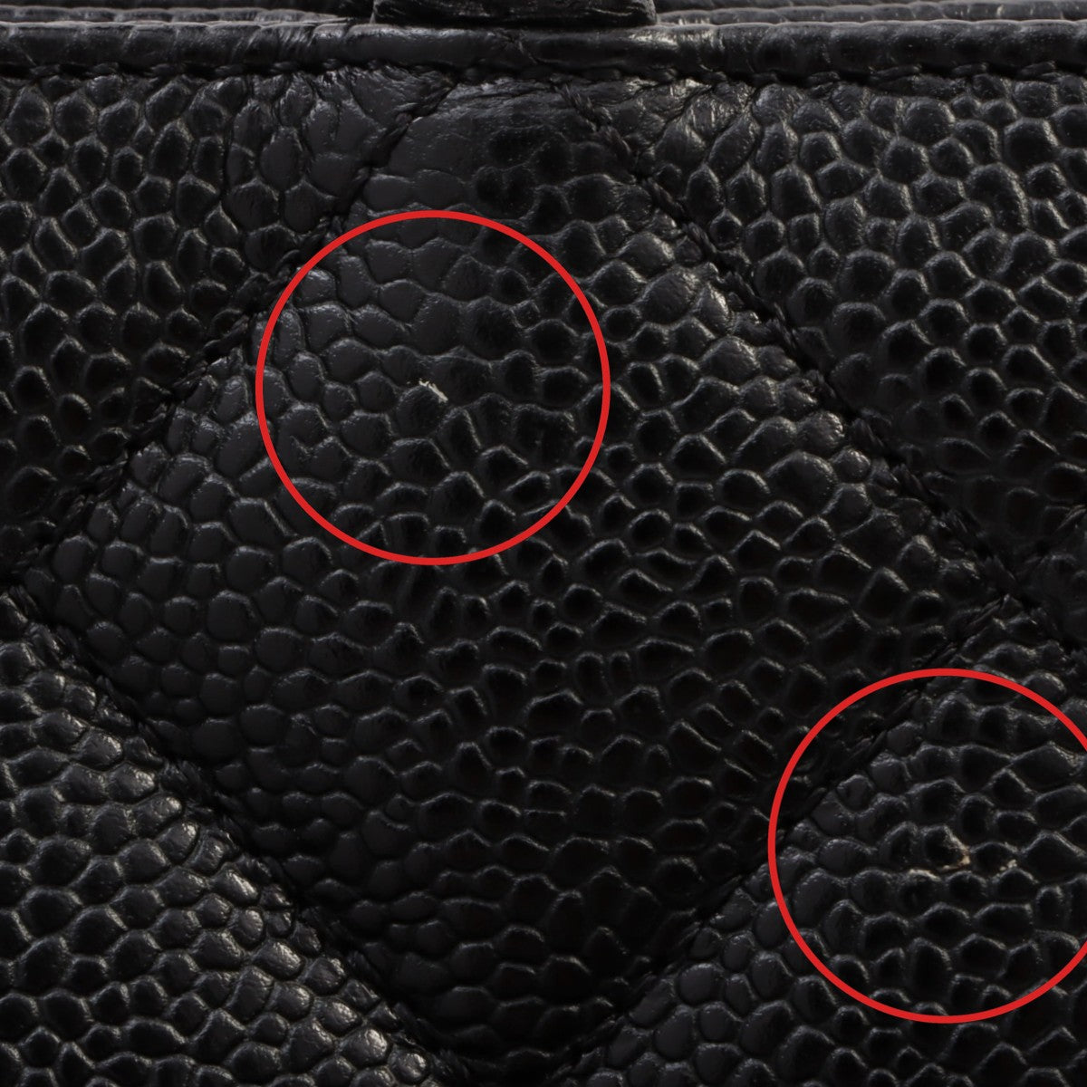 Circa 2000 Caviar Skin CC Mark Stitch Reissue Tote Bag Black