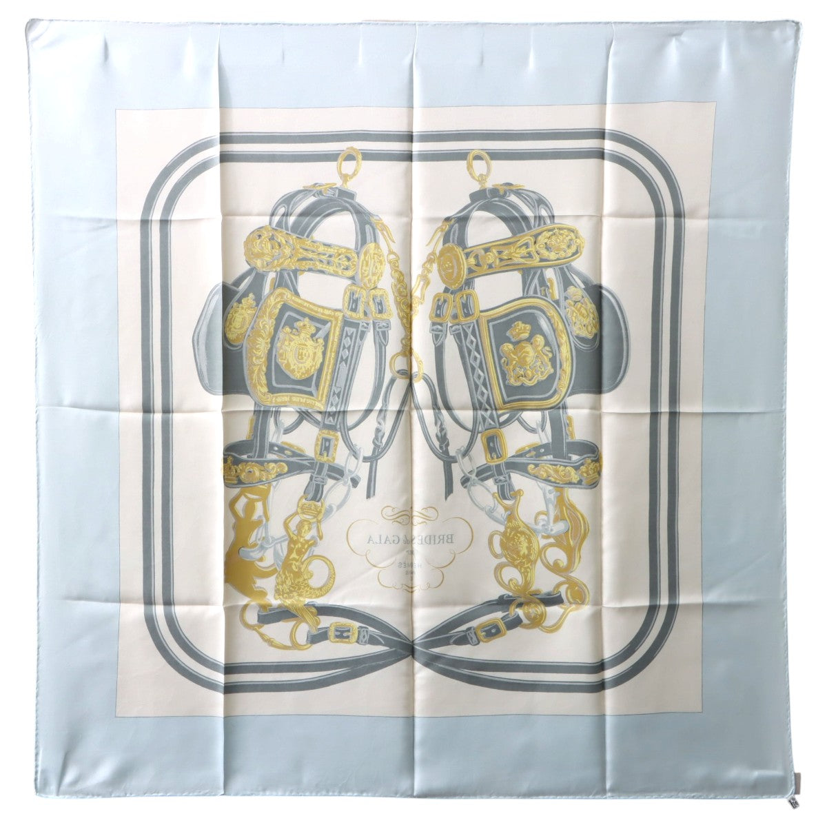 Carré 90 BRIDES de GALA Patterned Scarf Light Blue/White