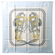 Carré 90 BRIDES de GALA Patterned Scarf Light Blue/White